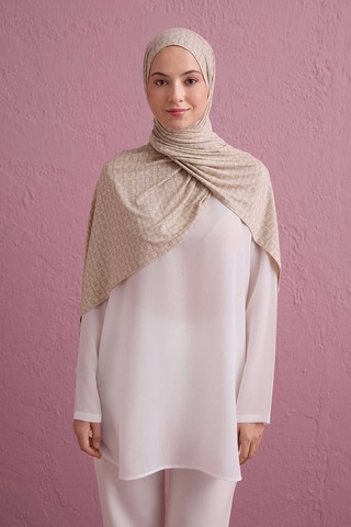 İmannooor Dokuma Noor İndigo Supreme Şal 70x175 Krem