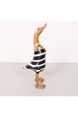Çizgili Ördek El Oyması Teak Gövde 34x14x13 Cm