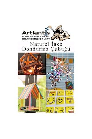 Dar Dil Çubuğu 50 Adet Ahşap Dondurma Çubuğu Naturel Maket Hobi Okul Proje Tasarım