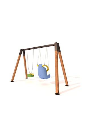 Ahşap Salıncak, İkili Park Salıncağı, Engelli Ve Standart Tip Salıncak Koltuğu-583