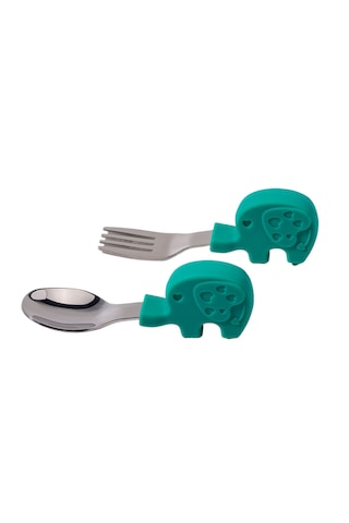 Kısa Saplı Çocuk Paslanmaz Çelik Çatal-yeşil 05 Yeşil