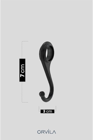 Siyah Metal Mutfak Ve Banyo Askısı Çok Amaçlı 8 Kancalı Askı Demiri Maxi 72 Cm