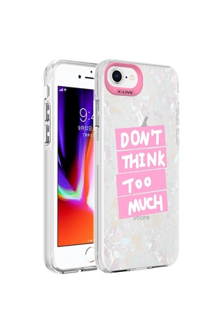 Apple Uyumlu iPhone 7 Kılıf Mermer Desenli Zore Marbello Kapak Pembe