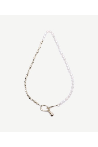 Yargıcı İnci Detaylı Kolye 25kkbj8080x 002 Beyaz