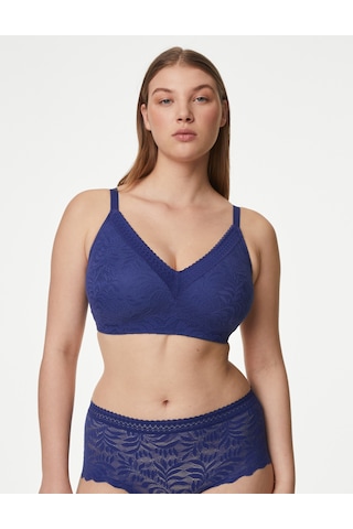 Marks & Spencer Flexifit:trade Mark: Dantel Detaylı Balensiz Toparlayıcı Sütyen Lacivert