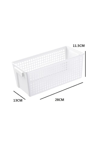 Sones Masaüstü Atıştırmalıklar Ve Çeşitli Eşyalar Saklama Sepeti Dikdörtgen Plastik Saklama Sepeti, Küçük Beyaz
