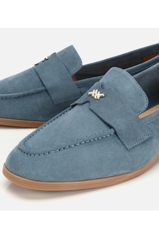 Hotiç Kadın Süet Deri Mavi Toka Detaylı Günlük Loafer 01ayh321820a600 01ayh321820a600
