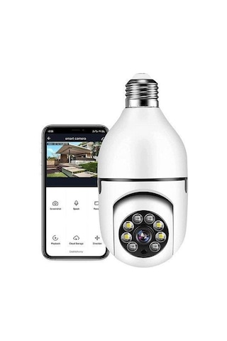 Sepetinegelsin Wifi 360 Panoramik Ampul Kamera Gece Görüş Ses Akıllı Hareket Algılayıcı