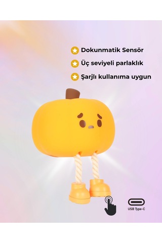 Silikon Bal Kabağı Gece Lambası
