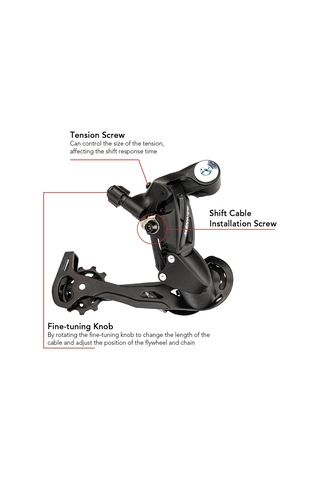 Geeroyoo 7/8/9 Vitesli Dayanıklı Dağ Bisikleti Arka Vites Değiştirici, Kolay Kullanım Ve Bakım Siyah