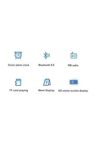 Geeroyoo Beyaz Taşınabilir Bluetooth Hoparlör - Dijital Saat, Fm Radyo, Tf Kart Desteği, Usb Şarjlı Ev Ve Dışarı Kullanımı