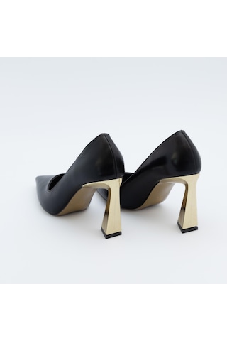 Beta Kapalı Sivri Burun 8cm Kalın Topuk Abiye Stiletto Topuklu Ayakkabı 001