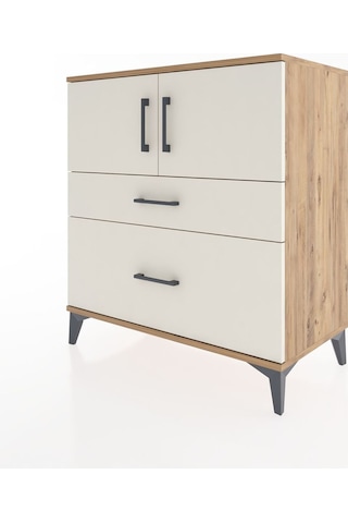 Hyperion Şifonyer 2 Raflı 2 Çekmeceli 2 Kapaklı 88x44x96 Çam-... Çam