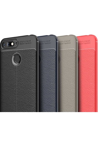 Huawei Y7 2018 Kılıf Deri Tarzı Niss Silikon Case