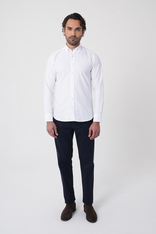 Bisse Erkek Uzun Kollu Regular Fit Beyaz Gömlek Gmoks252100 01 Beyaz