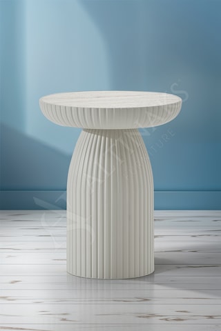 Altınaks Mobilya, Dıamond, Bohem Sehpa,tekli Sehpa,yan Sehpa,zigon Sehpa - Kumtaşı & Traverten Renkli Tabla Krem Gövde & Açık Ceviz Renkli Tabla Kumtaşı Gövde & Traverten Renk Tabla