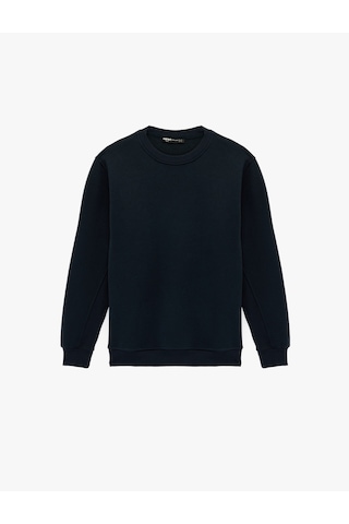 Koton Regular Fit Uzun Kollu Şardonlu Basic Bisiklet Yaka Sweatshirt Lacivert 6sam70051mk Lacivert