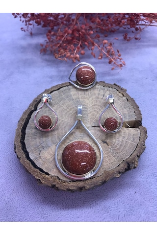 Yıldız Taşı Gümüş Set 925 Ayar Doğal Taş El İşi