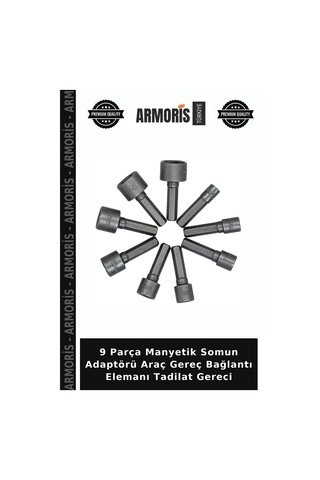 9 Parça Manyetik Somun Adaptörü Araç Gereç Bağlantı Elemanı Tadilat Gereci