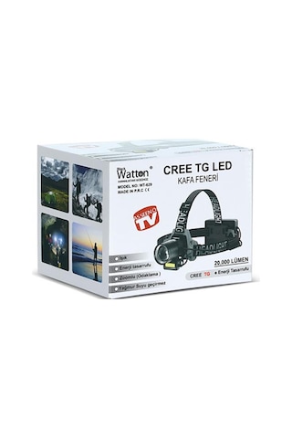Watton Wt-629 Cree Tg Led 20.000 Lümen Yağmur Suyu Geçirmez Kafa Lambası Çok Renkli
