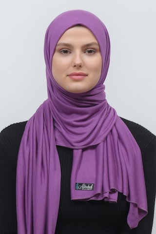 Altobeh Tesettür Kadın Düz Renk Penye Şal Hijab - Mor