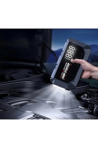 Vtn-605 Şarjlı 12.000 Mah Taşınabilir Çantalı Araç Akü Şarj Takviyeli Işıklı Hava Kompresörü