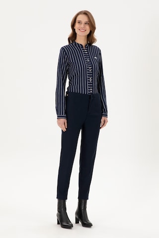 U.S. Polo Assn. Kadın Lacivert Carrot High Waist Fit Kanvas Pantolon 50298545-VR033