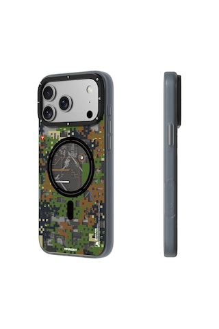 Apple Uyumlu iPhone 17 Pro Max Kılıf M-safe Şarj Özellikli Youngkit Camouflage Sykell Serisi Kapak Yeşil Yeşil