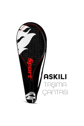 3lü Set Deluxe 21 İnç Çocuk Genç Tenis Raketi Seti Çantalı Çocuk Tennis L2 Grip 53 Cm Kırmızı 670