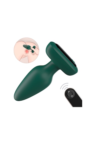 Carmine Kumandalı Titreşimli Lüks Vajinal Anal Tıkaç Plug Siyah