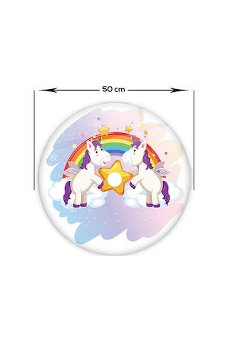 Cam Avize Göbeği | Unicorn | Çap50Cm Çok Renkli