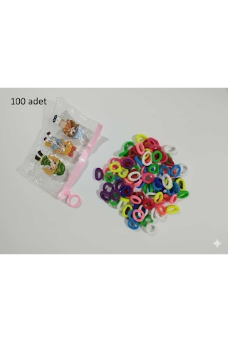 Lastik Toka Küçük Renkli Siyah Karışık 100 Lü 2 Paket Çok Renkli
