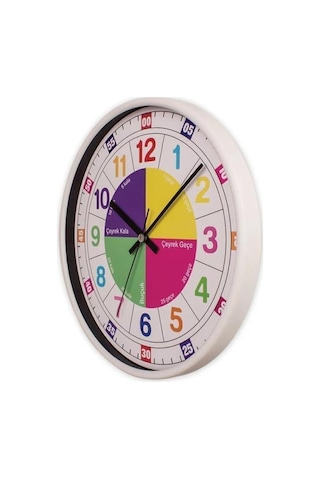Öğretici Çocuk Odası Saati - 30 Cm Renkli