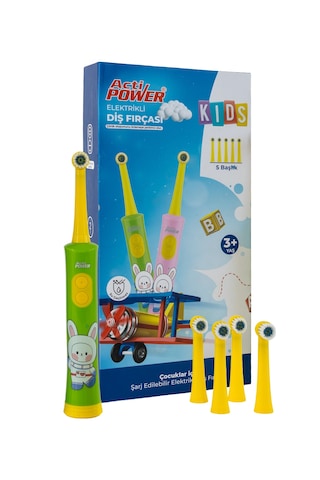 Acti Power Kids Elektrikli Şarjlı Sonic Çocuk Diş Fırçası + 5 Yedek Başlık