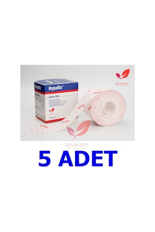 Hypafix Hipoalerjenik Şerit Flaster Sargı Tutucu Bant 5 CM x 10 M 5 Adet