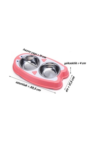 Yavru ve Küçük Irk Köpekler İçin 11 CM İkili Köpek Mama Kabı 2 x 200 ML