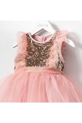 Dream Kız Çocuk Payetli Pembe Şifon Elbise Pembe