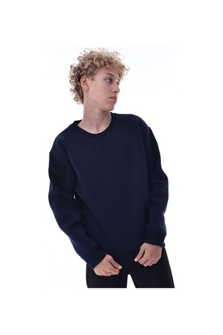 Lacivert Erkek Çocuk Sweat Pamuklu Rahat Kalıp Basic Uzun Kollu Lacivert