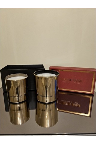 2'li Lüx Gold Cam Kavanoz Mum