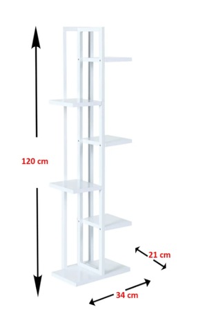 Çiçeklik 6 Bölmeli Raf Metal Çerçeveli Sağlam Beyaz