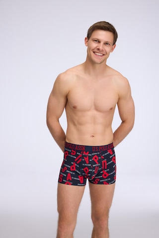 U.S. Polo Assn. Erkek Lacivert - Kırmızı - Baskılı 3 Lü Boxer Lacivert