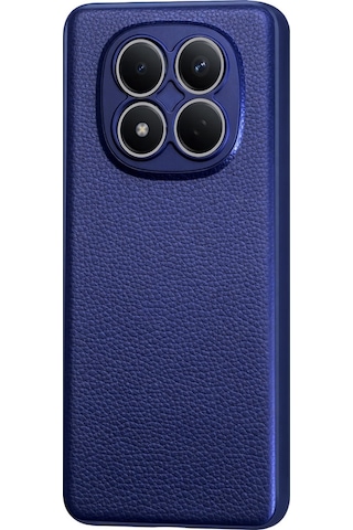 Xiaomi Poco M8 Pro 5g Uyumlu Deri Dokulu Yumuşak Silikon Telefon Kılıfı Kapak Lacivert
