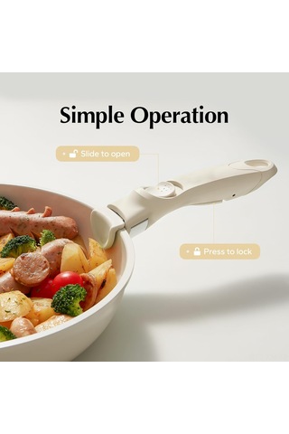 Ximistore9 Küchengeräte İçin Evrensel Ayırılabilir Sap, Silikon Anti-skayma Tutuş, Kolay Kurulum, Kamp Ve Depolama İçin Uygun Beyaz