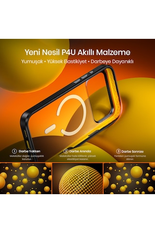 Aohi The Future Apple iPhone 17 Pro Max Kılıfı, Magsafe Uyumlu Telefon Kılıfı, Siyah