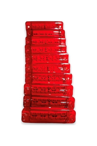 Ahmet Otomotiv 10 Adet Çift Sıra Parmak Led Kırmızı Renk 10cm 16 Led
