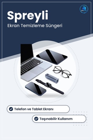 Telefon Tablet Ekran Temizleme Spreyli Mikrofiber Süngeri Taşınab