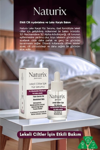 Leke Karşıtı Yüz Serumu %5 Niacinamide & %2 Alpha-arbutin Lekeli Ciltler İçin Etkili Bakım 30ml