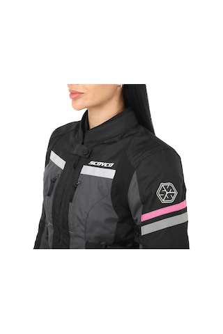 Motoanl Motosiklet Kadın Montu 4 Mevsim Uzun Oxford 600-d Dayanıklı Kumaş Women Motor Mont Black Siyah