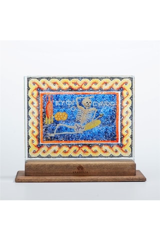 Neşeli İskelet Mozaiği 3 Boyutlu Dekoratif Cam Obje