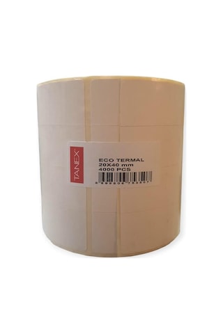 Tanex Eco Termal Etiket 20x40 Bitişik 4 Lu 25mm 4000 Adet/rl 50